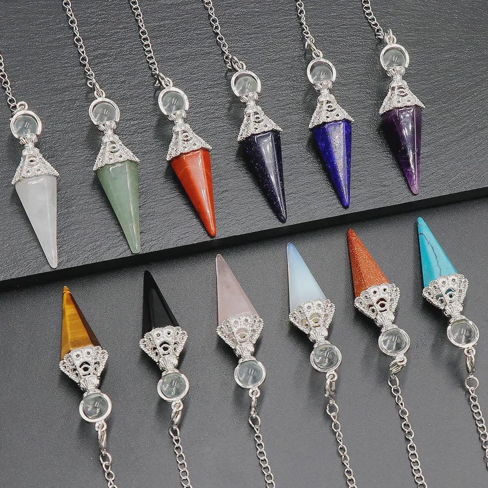 European & American Style Natural Crystal Hexagonal Pendant: Dual-Purpose Retro Jewelry