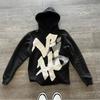 Oversized Streetwear Hoodie Women Loose Fit Artistic Print Front Back Graphic Cotton-Blend Warm Sweatshirt