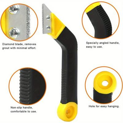 Cleaning and Removal of Old Grout Hand Tools, Professional Grout Saw Cleaning Tile Gap for Stripping, Plastic Handle