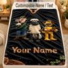 Flannel BlanketShaun the Sheep Custom Name Text Personalized Soft Warm Throw Blanket Home Decor Gift
