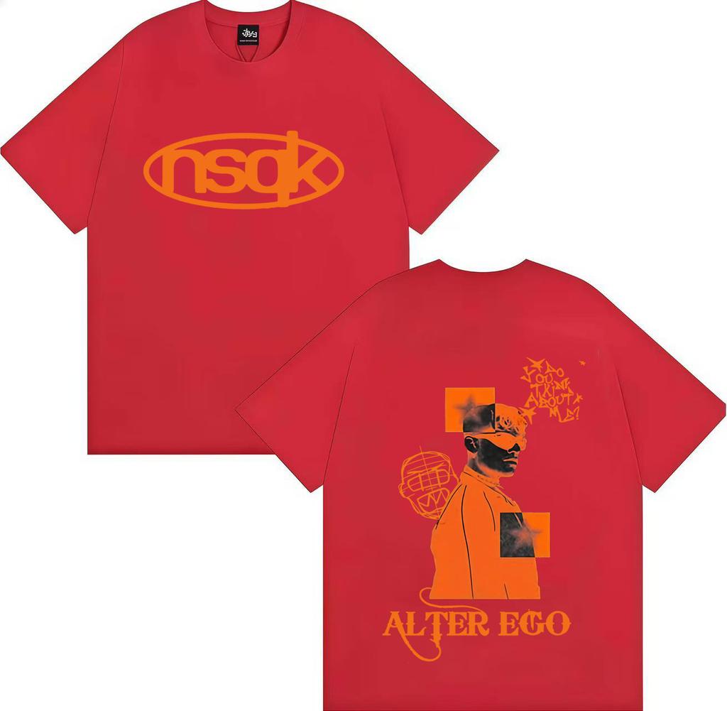 Rapper NSQK ALTER EGO Album Tour Graphic Y2K Gothic Tee Shirt Mens Women Cozy Aesthetic Streetwear Loose Short Sleeve Tshirts