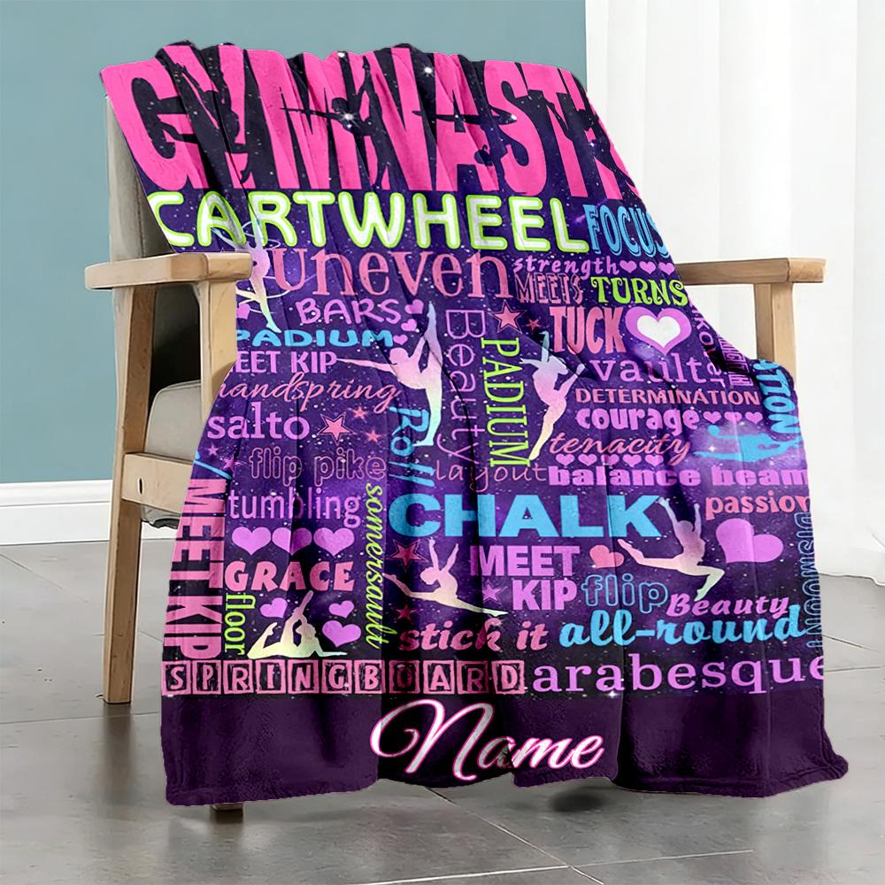 Cheer1 Personalized Text Blanket Gift Personalized Blanket Soft Warm Cozy Versatile for Picnics Chair Sofa Office Chair for All Occasions