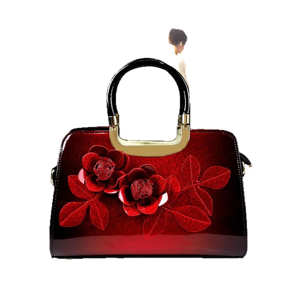 Handbag Women'S Fashion Patent Leather Mom Ladies Bag Medium Atmosphere Crossbody Bag