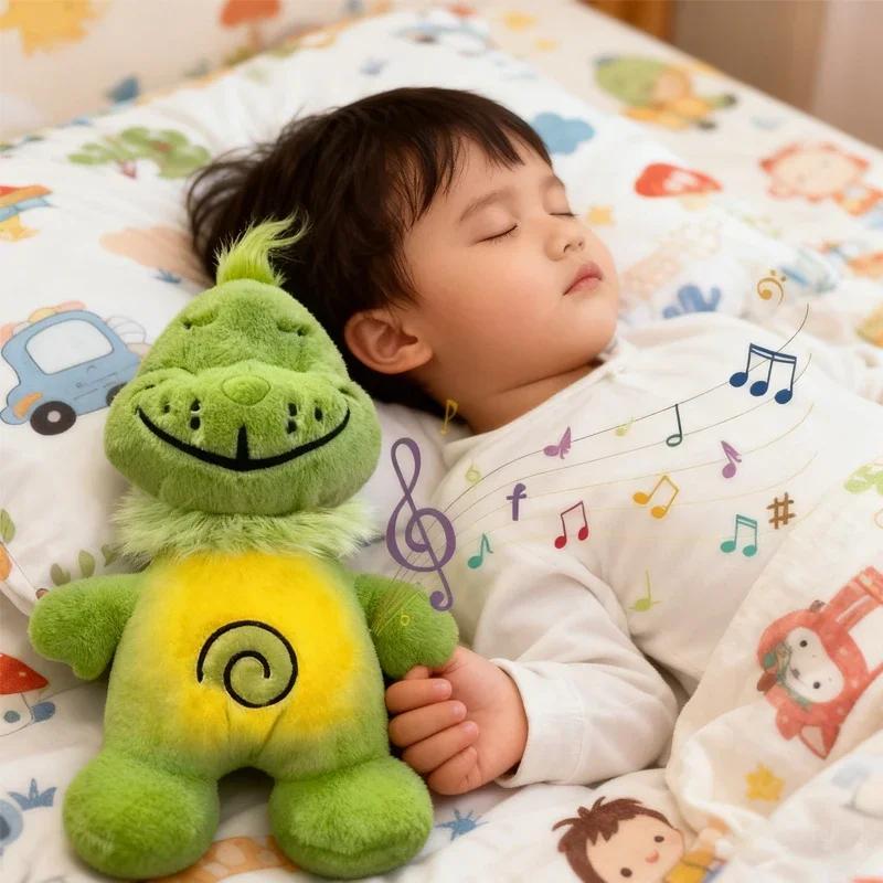 Green Shaggy Anime Plush Toy* Breathing& Companion Doll Glowing^ Belly Stuffed Animal% Peripheral Holiday|| Gift for Kids