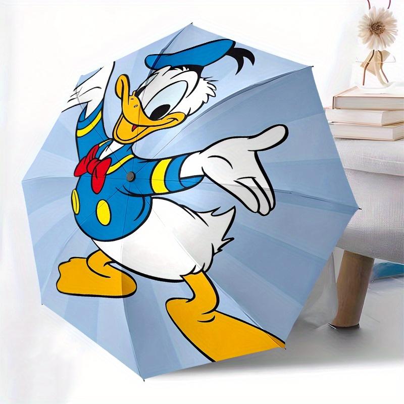Donald Duck, Cartoon Character Automatic Opening and Closing Umbrella, Compact Travel Umbrella, Lightweight and Portable, Suitable for Beach