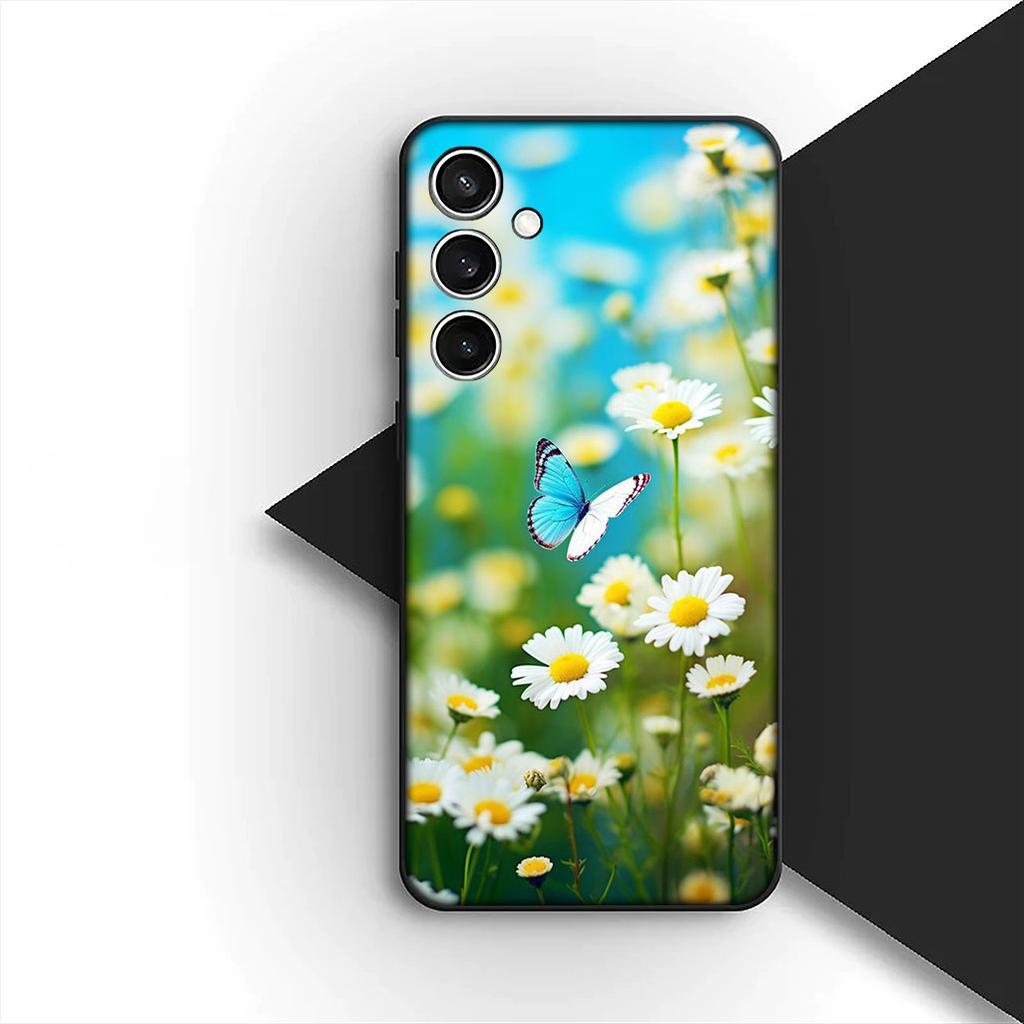 Cover for Samsung Galaxy S24 S25 S23 FE Ultra Plus S7 Edge S25+ S23+ A56 5G Casing Phone Case Bloom Fresh Little Daisy Flower