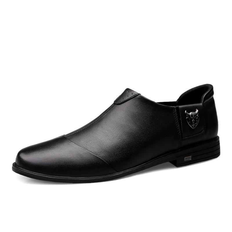 

Первый слой модной кожи из коровьей шкуры, повседневные одинарные туфли с вставками, туфли Doudou, мужская обувь, обувь-лодочки, ленивые туфли 37 чёрный