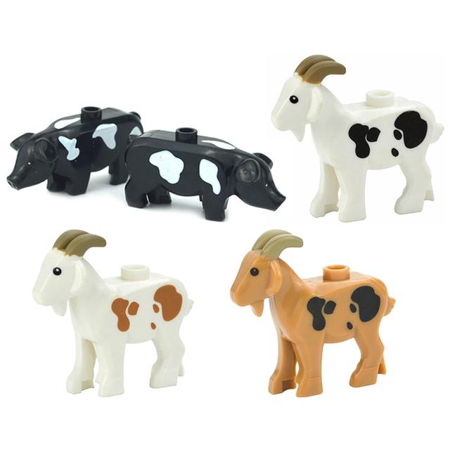 MOC City Animal Building Block Figures Goat Sheep Eagle Owl Panda Parrot Seagull Penguin Zoo Fram Accessories Bricks Toy Gift