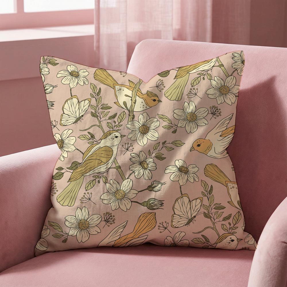 

Birds Butterflies & Flowers Cushion Cover Multi-Scene Pillow Cover for Home & Car - Reversible, Soft & Durable for Daily Use 30cmx30cm