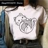 Cat Harajuku Funny Cartoon T Shirt Women Cute Anime Ullzang Tshirt Grunge Kawaii S Fashion Tshirt Korean Style Top Tee Female