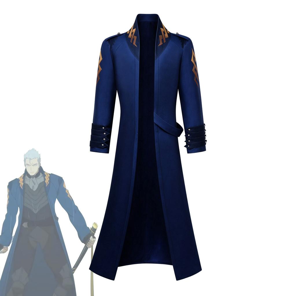 Devil May Cry Dante Cosplay Long Trench Coat, Virgil Slim Fit Jacket Anime Cross-border Outfit