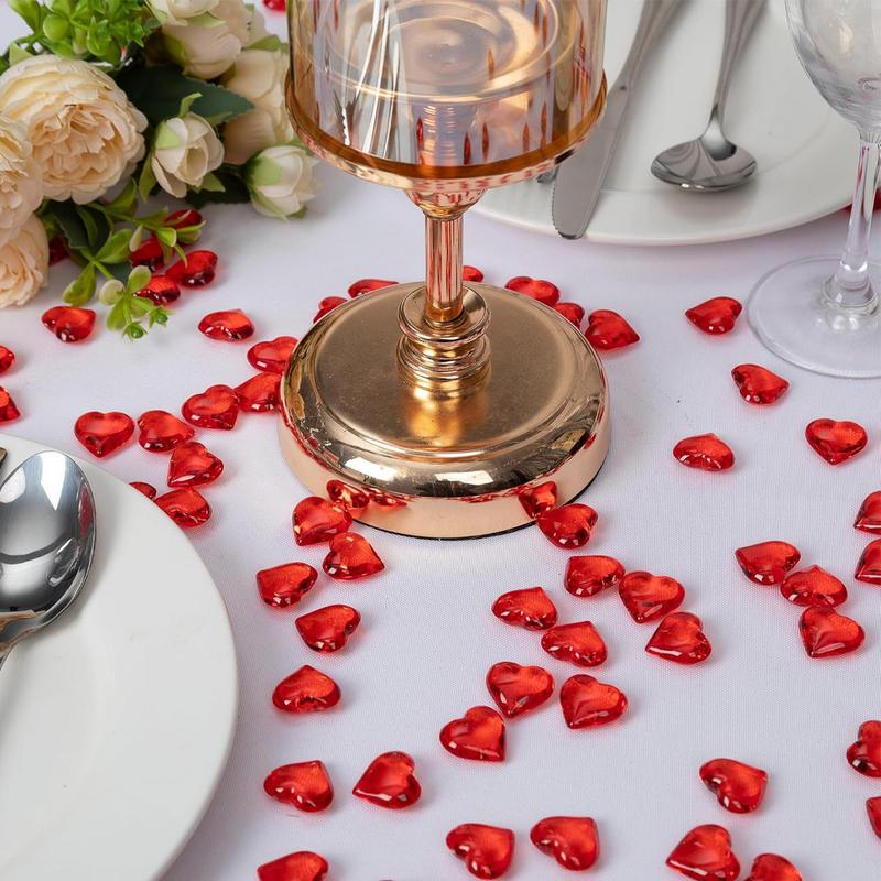 55pcs Table Scatter Gemstones Red Heart Gem Acrylic Crystal Gem for vase filler Valentine Day Wedding Birthday Party Decor Favor