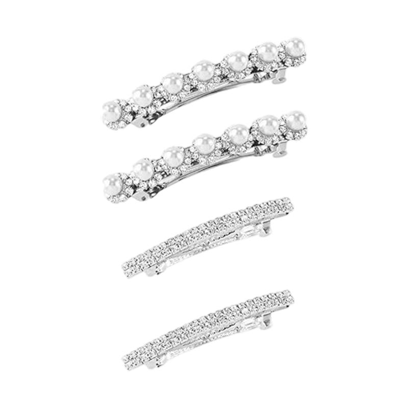 Sparkling Rhinestones Bride Hair Clip Wedding Hair Pin Spring Barrette Hair Ornament for Bride Ceremony Photography Wear