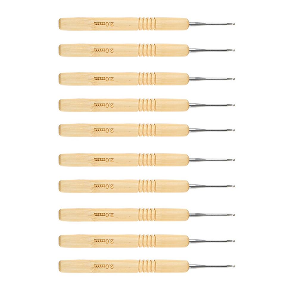 10PCS Crochet Hooks Set Ergonomic Wooden Grip Handles, Beginner Crochet Kits for Hand Stitching DIY Crochet Craft