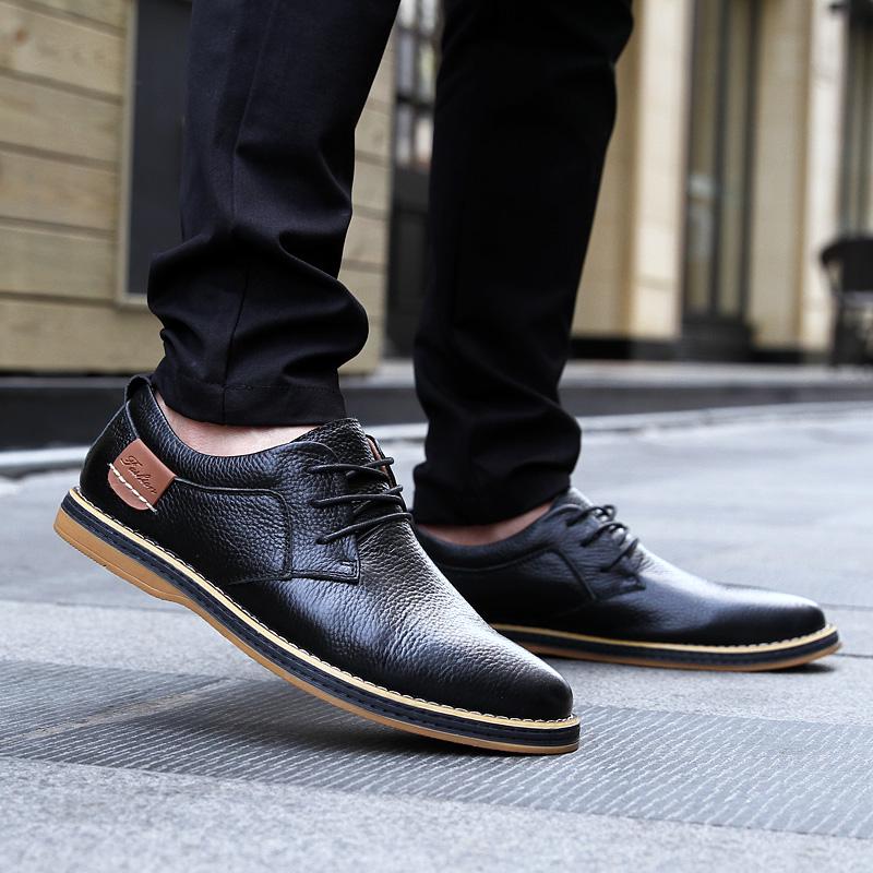 Fashion Men Dress Shoes Platform Breathable Casual Business Luxury Leather Heightening Shoes Taller Male Luxury Genuine Leather Size 48