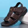 Sandals men's leather 2025 new non-slip beach shoes men's leisure Europe and the United States summer breathable middle-aged and elderly 1889