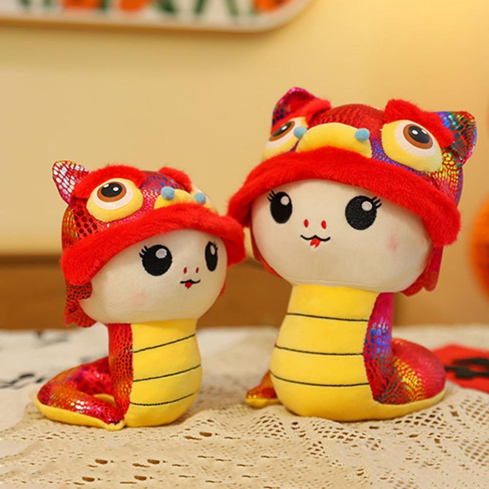 

Dragon Hat Snake Year Plush Toy Stuffed Animal Lucky Snake Doll Plushies New Year Gifts 20cm червоний