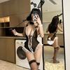 Sexy lingerie female couple bed seduction lace strap bunny uniform open onesie suit