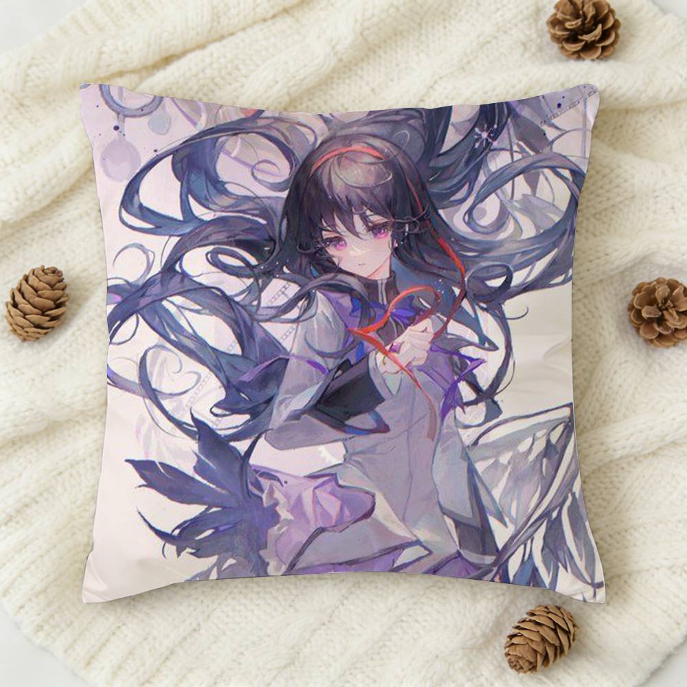 PPuella MMagi Madoka MMagica Doublesided Printed Square Decorative Cushion Cover for Sofa Living Room Home Decor