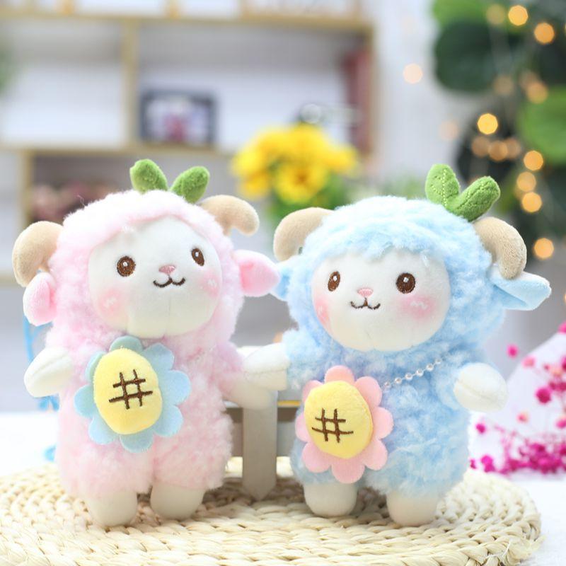 Soft Fluffy Lamb Plush Keychain With Necklace Multi Color Options Perfect For Backpack Decoration Birthday Gifts For Kids Girls