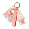 Cute Bunny Keychain Resin Material Fashionable Bag Accessory For Couples