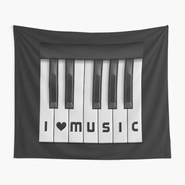 Piano Keys Tapestry Creative Musical Notes Tapesrties Decor Living Room Bedroom Wall Hangings Art Black and White Tapestry
