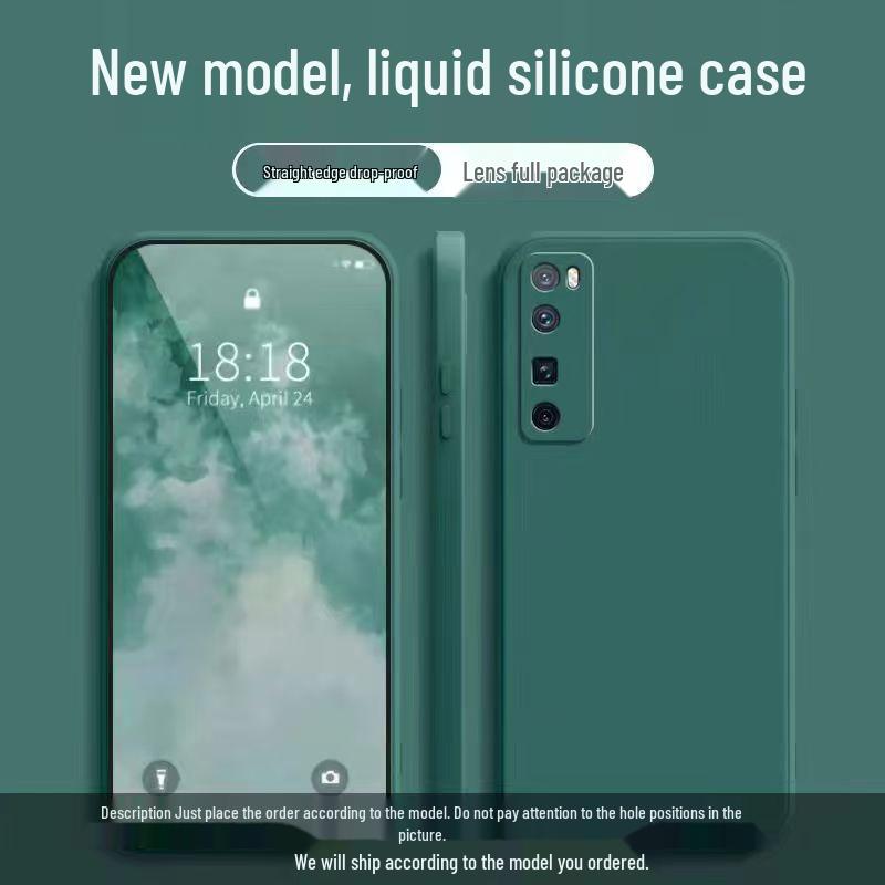 Huawei nova7 Pro Liquid Silicone Case - Full Coverage, Anti-drop, Solid Color, Skin-friendly Protective Cover