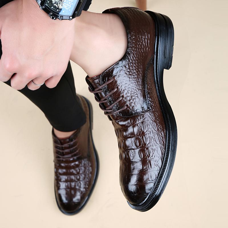 Модные универсальные мужские повседневные туфли с крокодиловым узором — фото 3