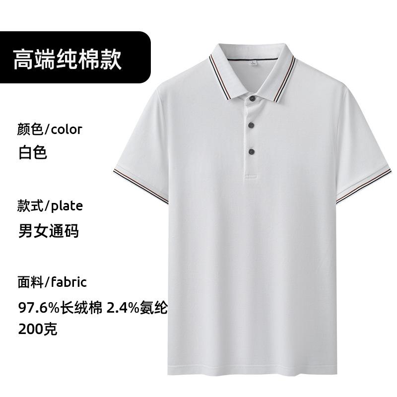 High-end Cotton T-shirt Polo Shirt Printing Logo Cold Silk Cool Short-sleeved Overalls Workwear Embroidery Custom-made