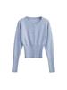 Autumn/Winter Slimming Round Neck Single-Breasted Cardigan Sweater