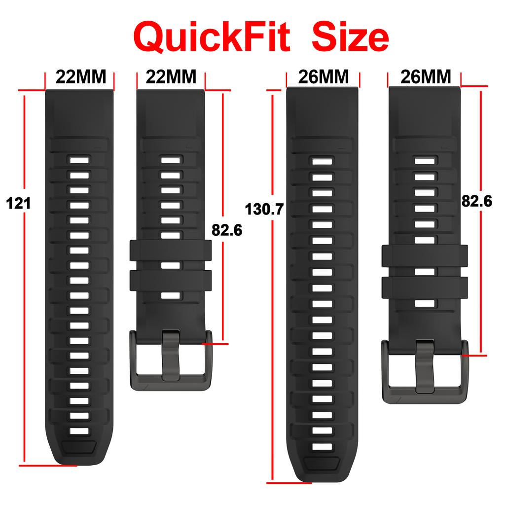 QuickFit 22mm 26mm Silikonarmband für Garmin Fenix 8 E 7X 7 6 6X Pro 5 5XPlus/Epix Pro Gen2 51mm 47mm Armband Uhrenarmbänder correa