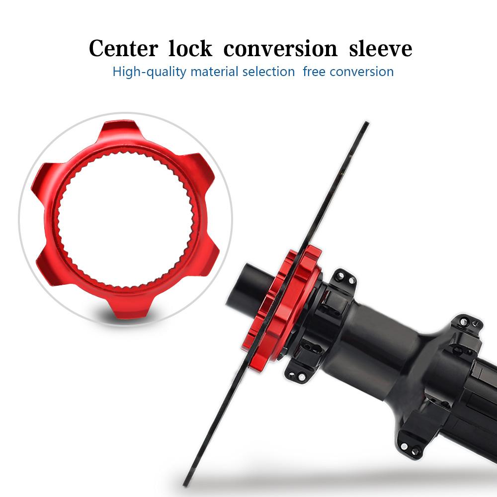 Bike Hub Center Lock To 6 Hole Adapter Mountain Bicycle Centerlock Hubs Middle Lock Conversion Seat 6 Bolt Rotor Disc Brake Part