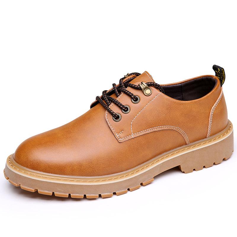 Mode 2024 Automne Hiver Nouveau Designer Plateforme Chaussures Hommes Grosse Tête En Cuir De Vache Chaussures De Travail Mâle Tendon De Bœuf Britannique Vintage Hommes Chaussures
