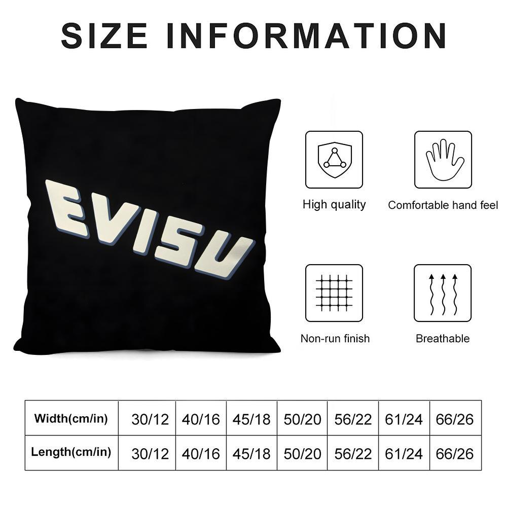 E-Evisu Brand Cushion Cover Pillowcase Ultra Soft Skin Friendly Fabric Cloud Like Comfort & Concealed Zipper