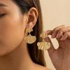 Exaggerated Gold Electroplated 18K Floral Earrings In Light Luxury Style
