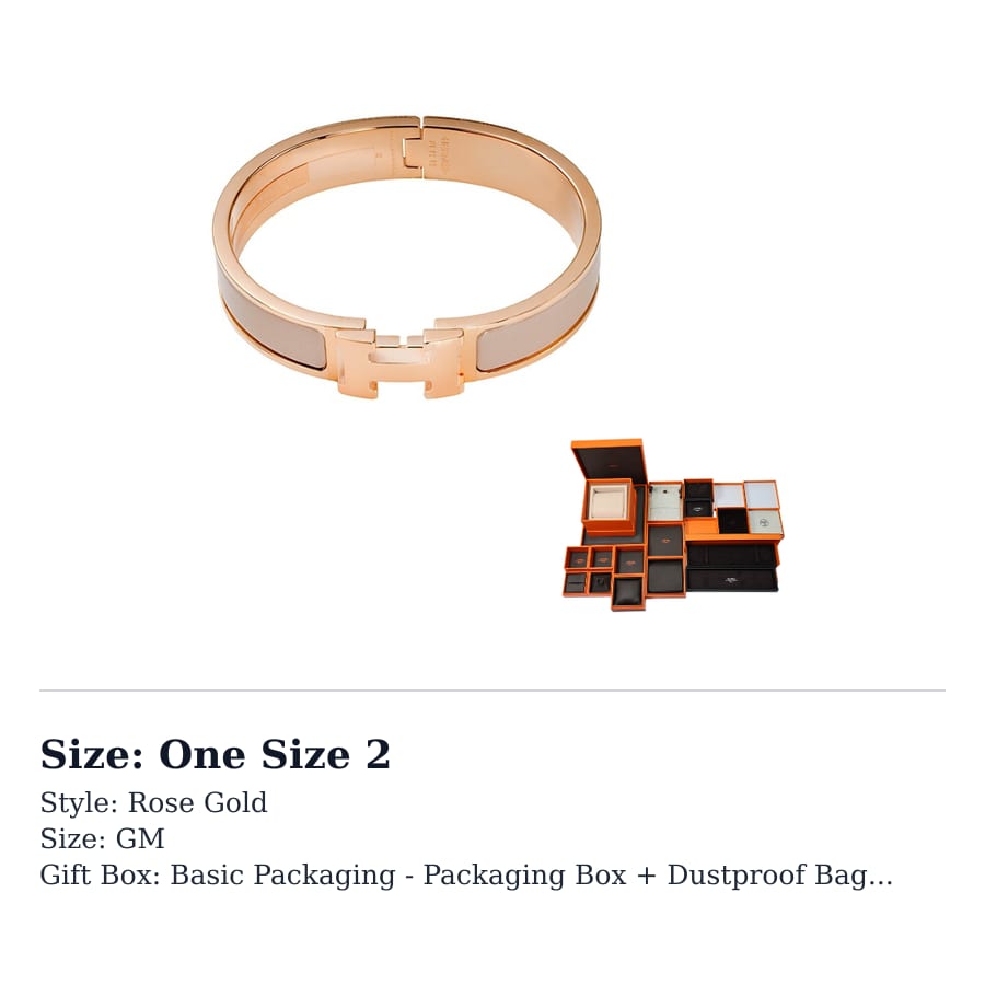 HERMES Clic H Bangles Women's Rose Gold H700001FO19