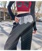 Women's Lace Patchwork Polka Dot Wide-Leg Elastic Waist Pants, Loose Fit, Floor-Length - Spring/Summer 2025 Collection
