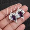 Amethyst Gemstone 925 Sterling Silver Jewelry Handcrafted Dangle Earrings 1.73" CE-5-2