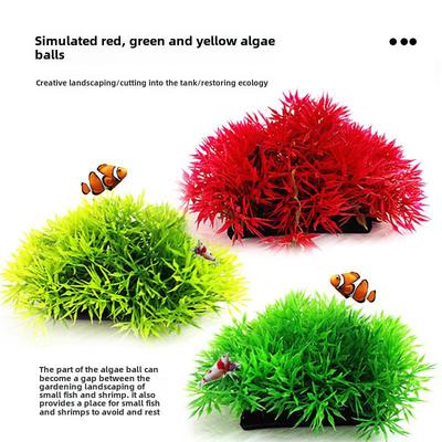 Aquarium Simulation Plant, Plastic Short Pine Needle with Base - Small Reptile Grass for Fish Tank Landscaping.