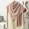 Short Beard Scarf Light Luxury High-end Cashmere Scarf Women's Winter New Korean Men's Shawl Solid Color