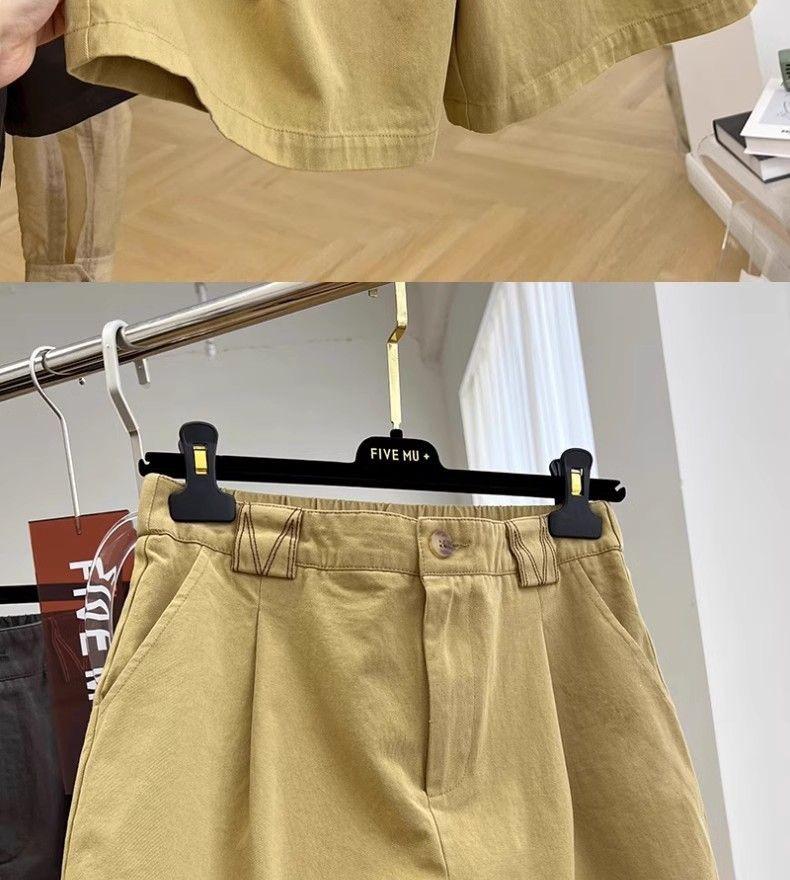 Plus Size High-Waisted Retro Casual Cargo Shorts for Women - Summer Stylish Loose Wide-Leg Pants 
