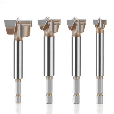 10 mm à 50 mm Foret à mortaiser pour charnière de menuiserie à queue hexagonale professionnelle Lame en carbure de tungstène Conception à trois dents à double tranchant