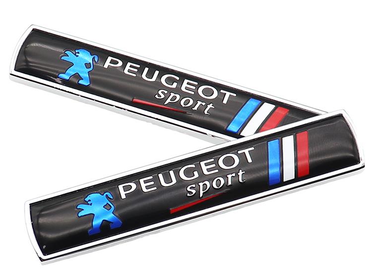 2pcs/1pair new 3D Peugeot logo metal Car Fender side Car door Emblem car window sticker styling Accessories