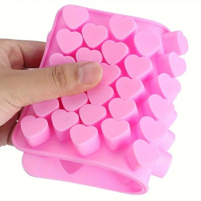 3D Heart Shape Silicone Candle Mold Kitchen Food Grade Mini Love Ice Tray Candy Cake Chocolate DIY Baking Mould Party Decor Gift