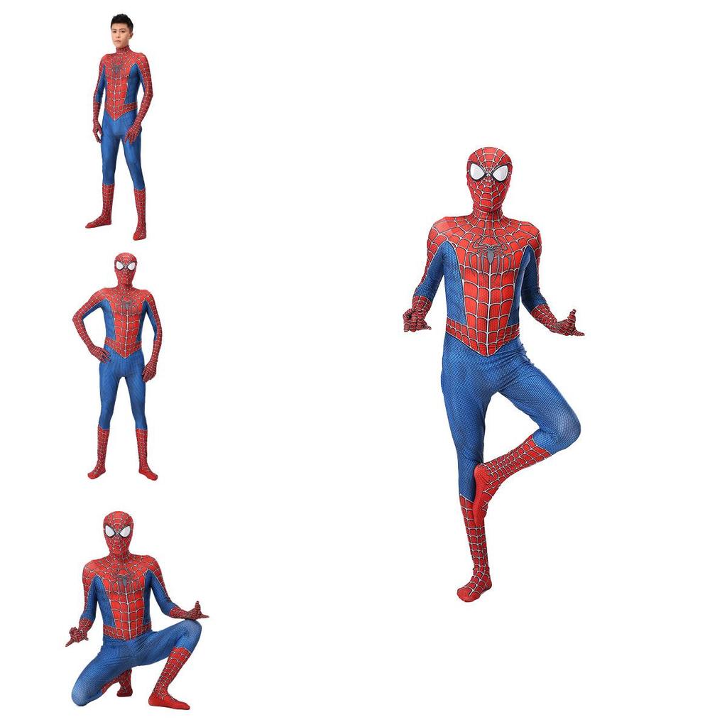 Tuta Zentai di Alta Qualità di Spiderman Raimi Con Cerniera Posteriore Nascosta e Occhi Trasparenti
