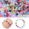 50pcs 8 10mm Acrylic Cracked Crystal Beads Double Color Glass Round Loose Bead For Jewelry Making DIY Bracelet Necklace Earrings
