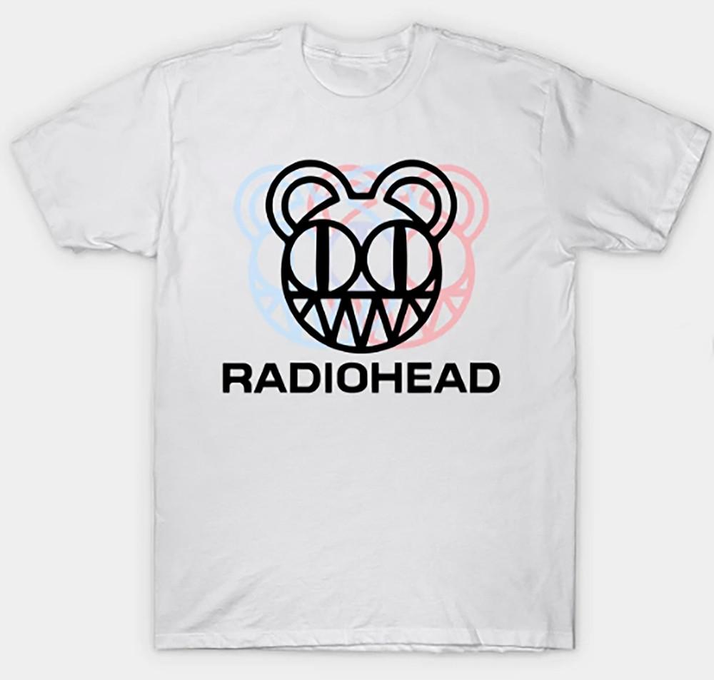 RADIOHEAD  Adult S-3XL White Tee English Rock Band Tee Unisex T-Shirt S