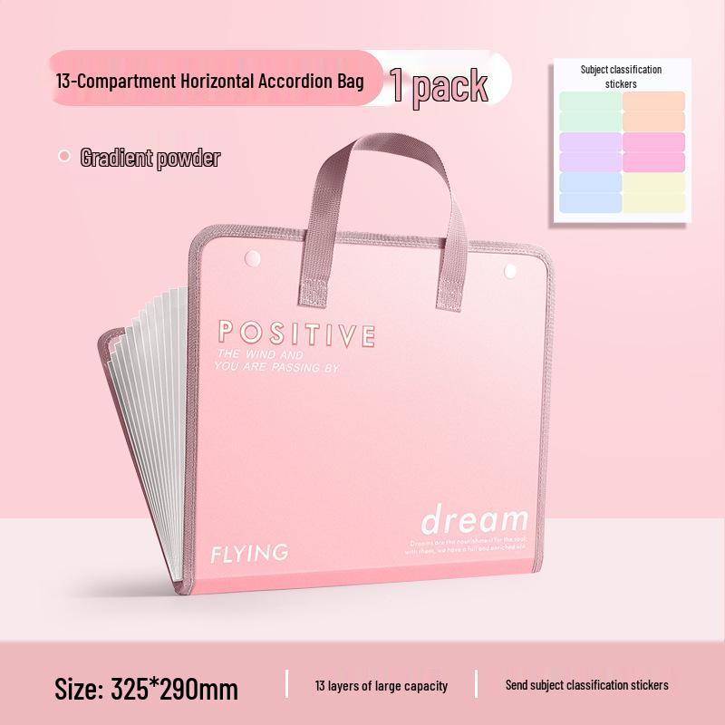 Gradient Color A4 Accordion Folder for Homework Storage