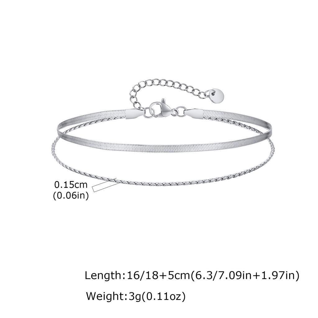 2pcs/set Blade Chain Bracelet for Men Boys,Minimalist Stainless Steel Adjustable Wristband Gift