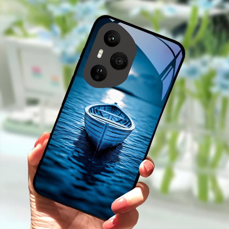 For Honor 400 Pro 5G Case Luxury Tempered Glass Anti-Fall Cover For Honor400 Pro 400Pro Phone Back Shell Shockproof Fundas Capa